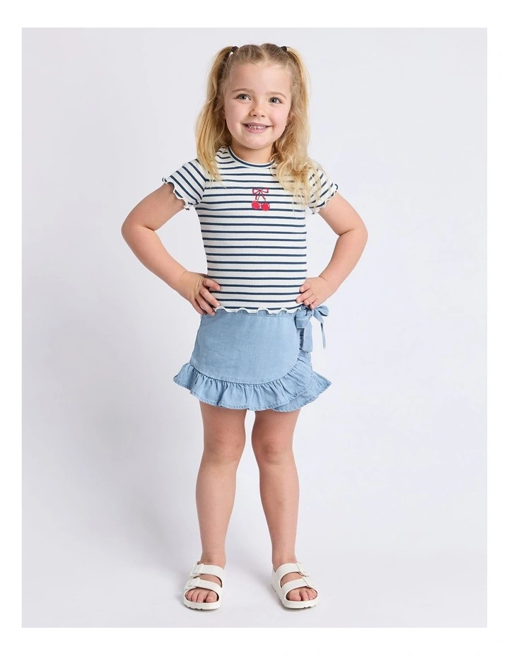 Betty Rib Tee (3 - 7 Years) in Navy image 3