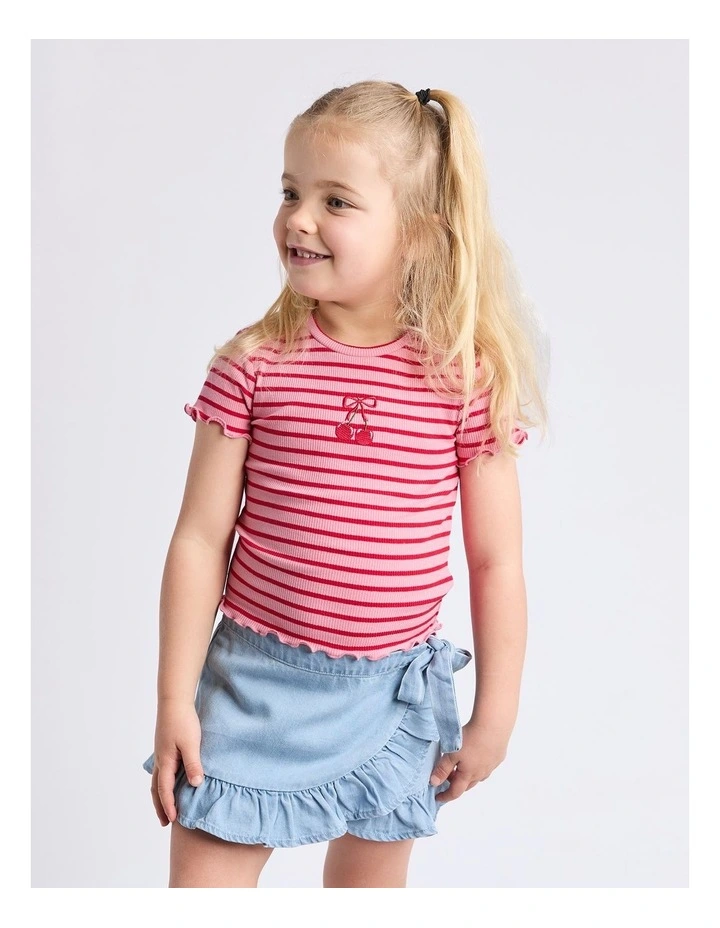 Betty Rib Tee (3 - 7 Years) in Pink image 1