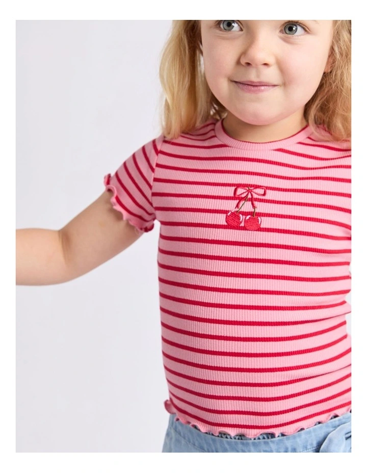 Betty Rib Tee (3 - 7 Years) in Pink image 4