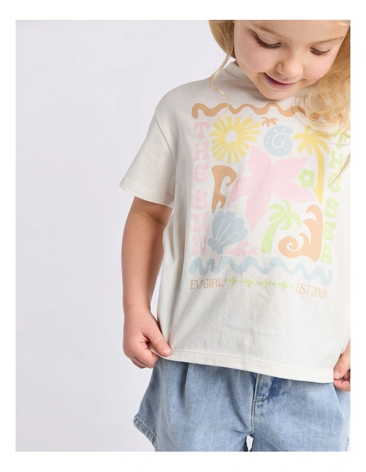 Tropical Tee (3 - 7 Years) in Vintage White image 4
