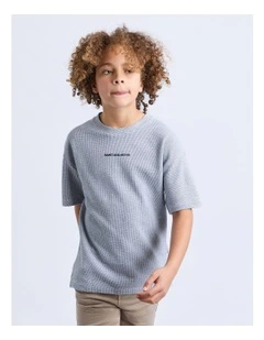 Waffle Tee (8-16Years) in  Grey