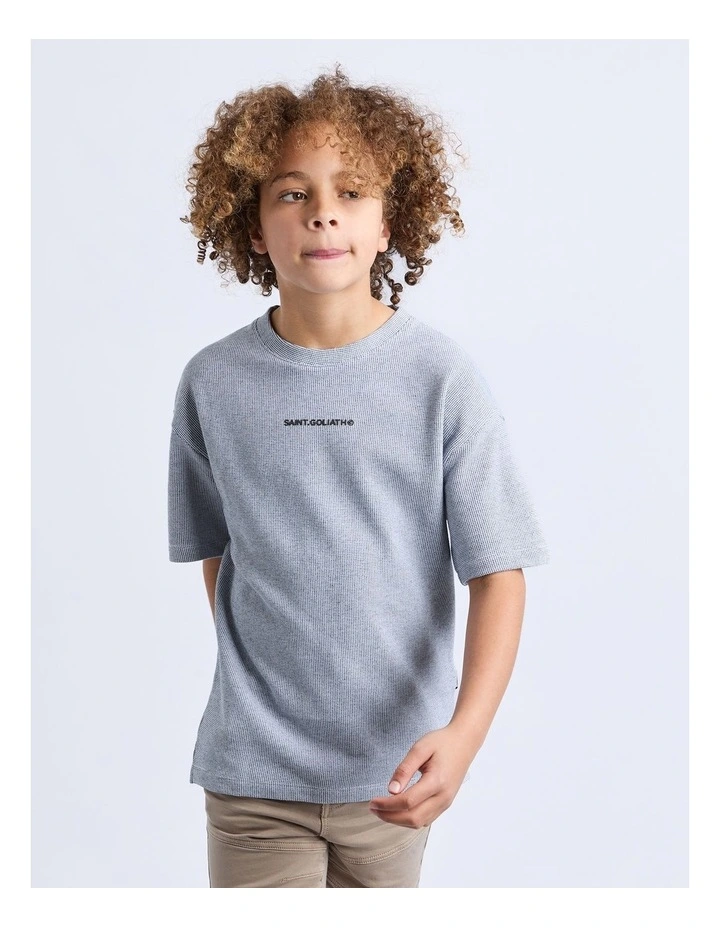 Waffle Tee (8-16Years) in  Grey image 1
