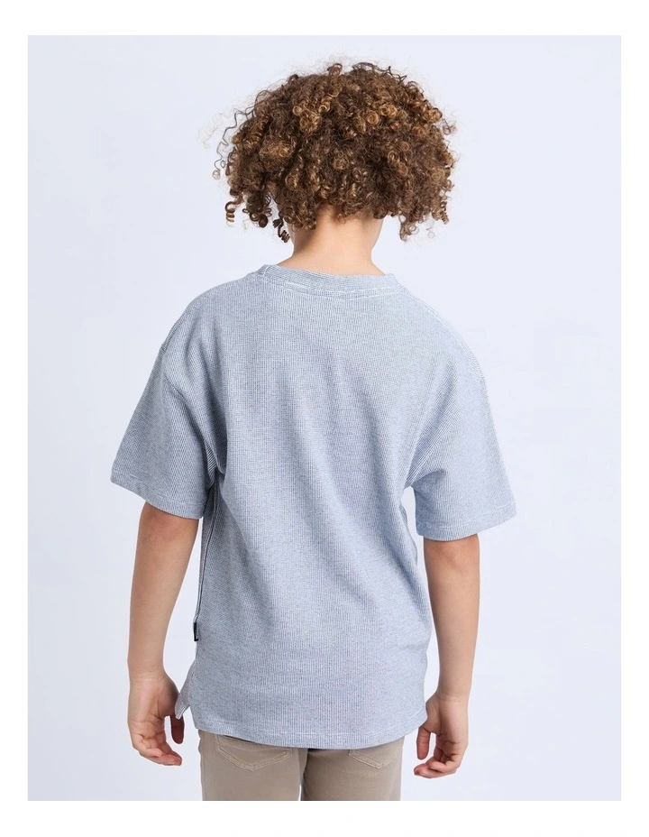 Waffle Tee (8-16Years) in  Grey image 2