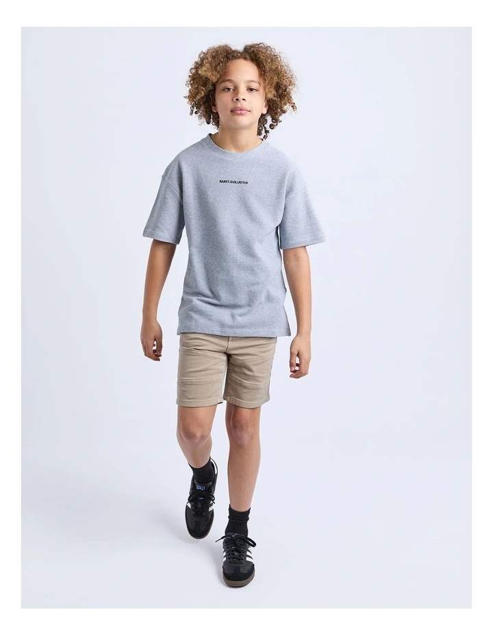 Waffle Tee (8-16Years) in  Grey image 3