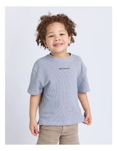 Waffle Tee (3-7 Years) in Grey