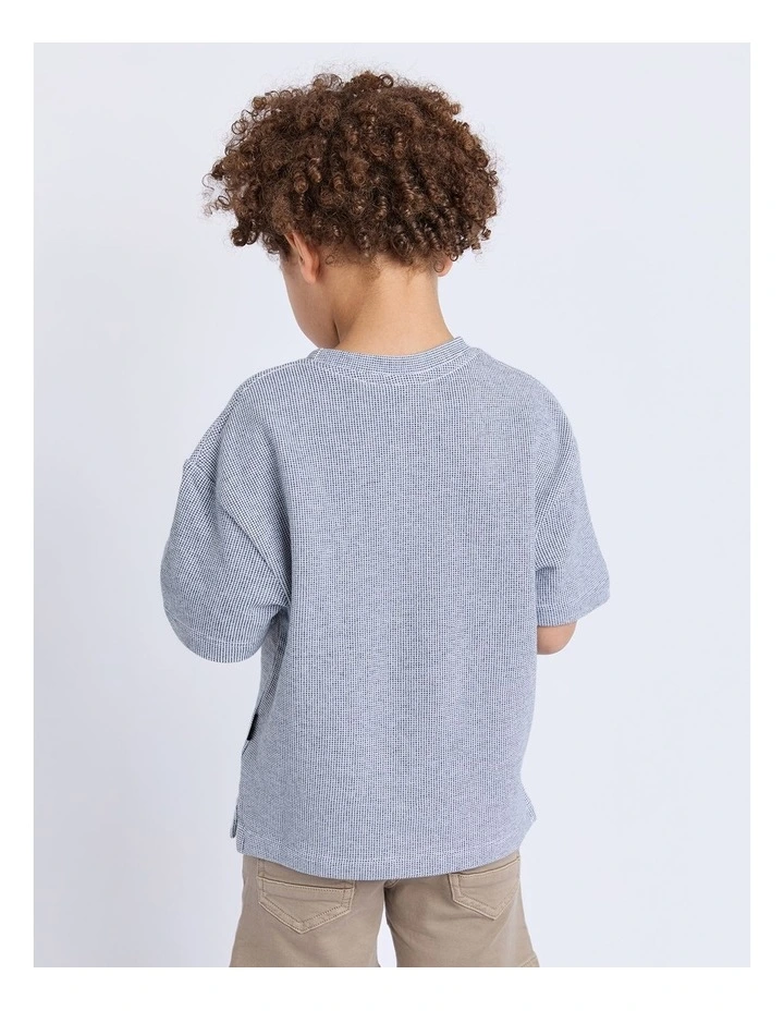 Waffle Tee (3-7 Years) in Grey image 2