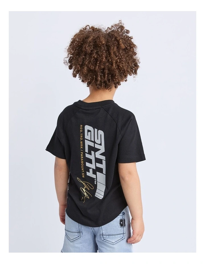 Trackside Tee (3-7 Years) in Black image 2