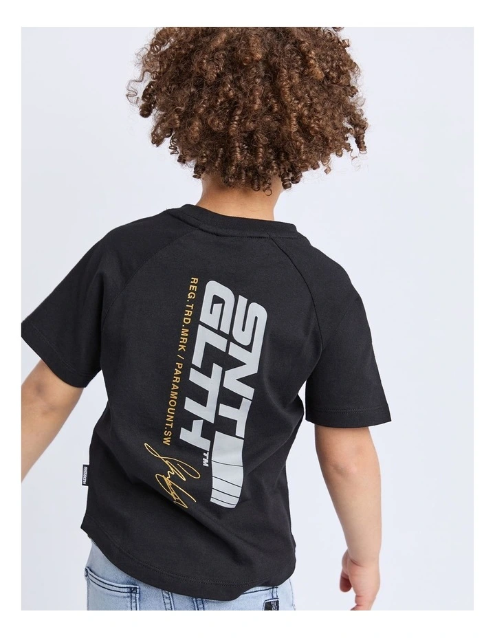 Trackside Tee (3-7 Years) in Black image 4