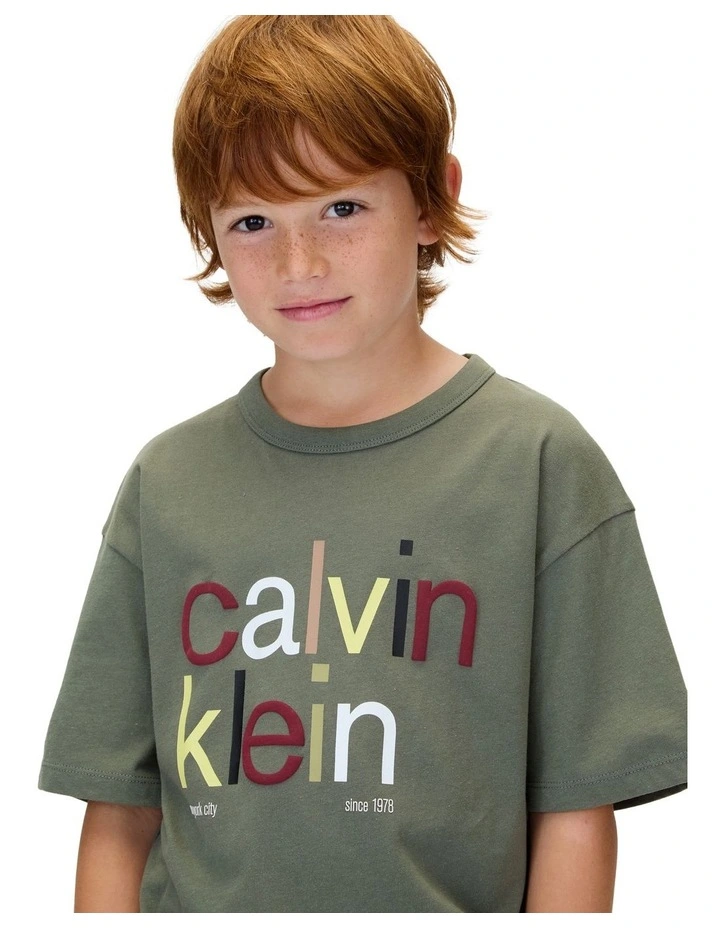 Logo Graphic Short Sleeve T-shirt in Green image 3