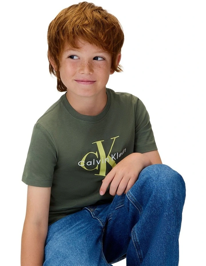 Monogram Short Sleeve T-shirt (8-16 Years) in Green image 5