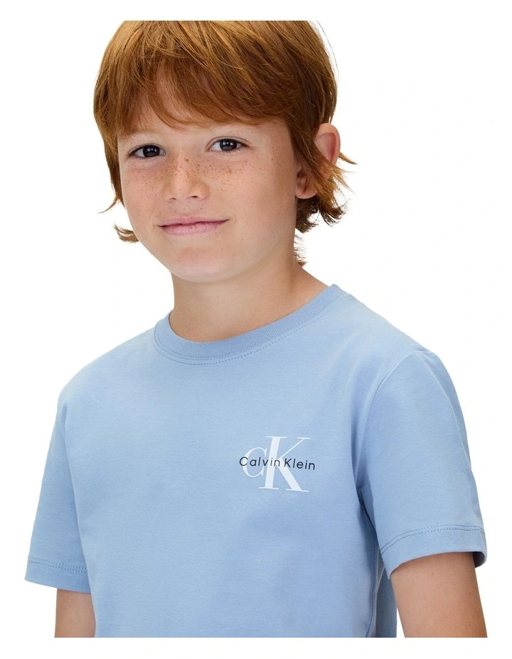 Monologo Short Sleeve T-shirt  (8-16 Years) in Blue image 3
