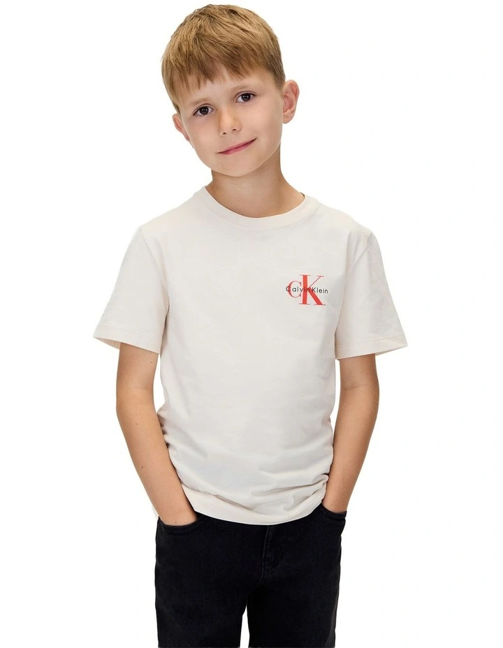 Monologo Short Sleeve T-shirt (8-16 Years) in Cream image 1