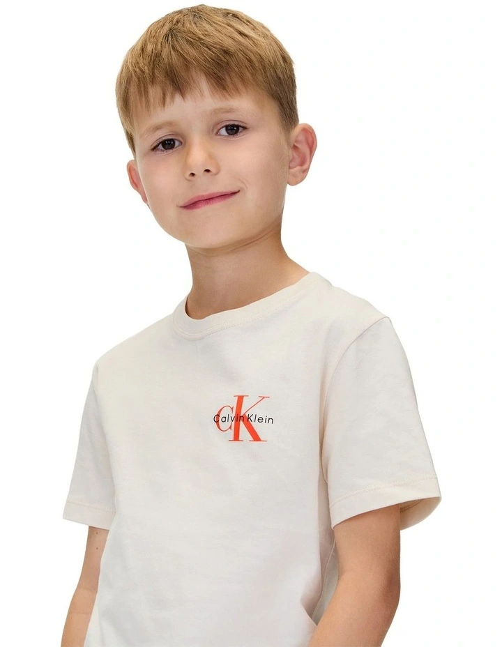 Monologo Short Sleeve T-shirt (8-16 Years) in Cream image 3