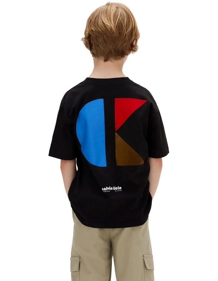 Relaxed Logo Back Print T-shirt (8-16 Years) in Black image 2