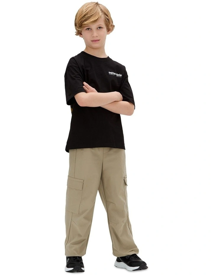 Relaxed Logo Back Print T-shirt (8-16 Years) in Black image 3