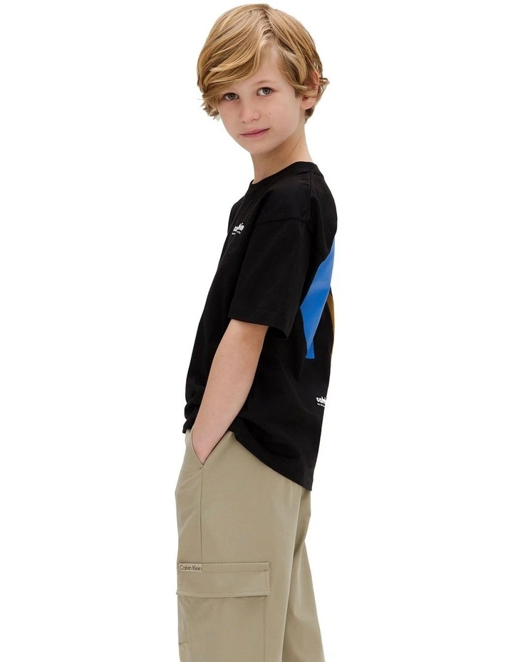 Relaxed Logo Back Print T-shirt (8-16 Years) in Black image 4