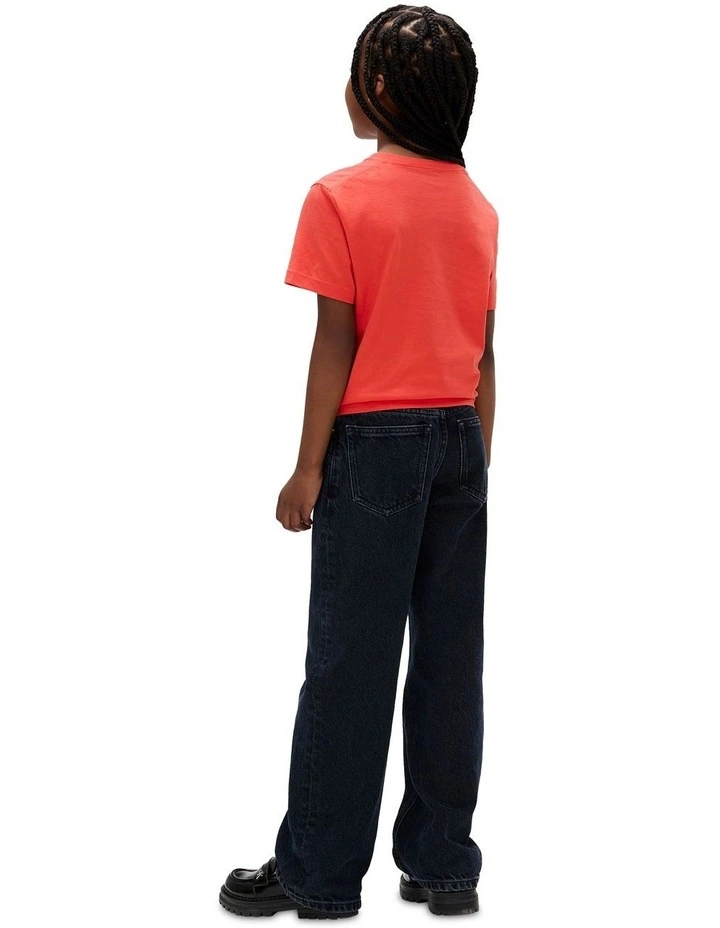 Monogram Mini Badge Tee (8-16 Years) in Red image 2