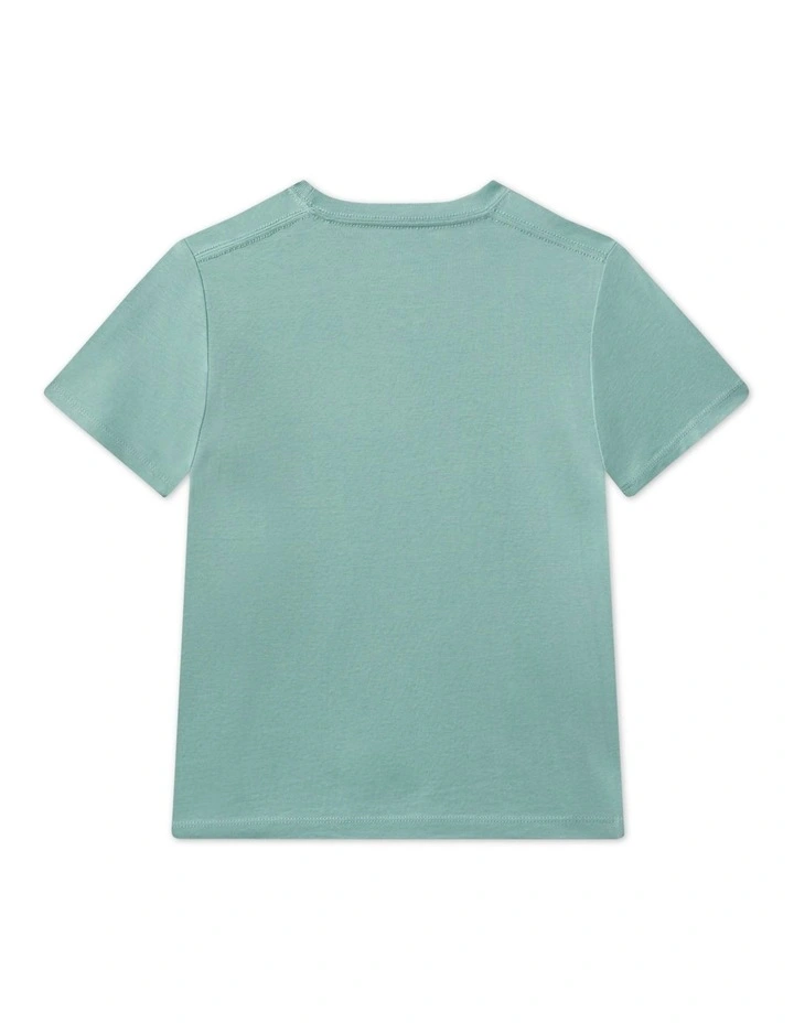 Monogram Chest Logo Tee (8-16 Years) in Green image 2