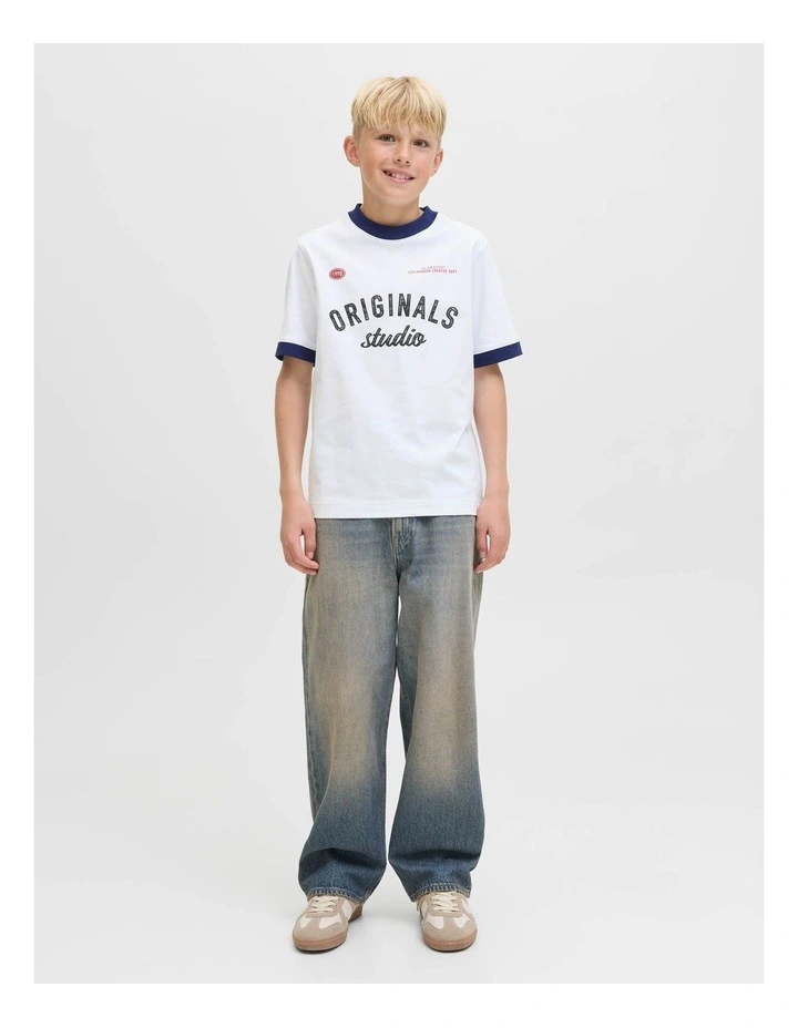 Jorcambridge Ringer Front T-shirt in Bright White image 1