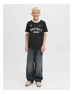 Jorcambridge Ringer Front T-shirt in Black