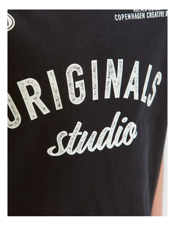 Jorcambridge Ringer Front T-shirt in Black image 6