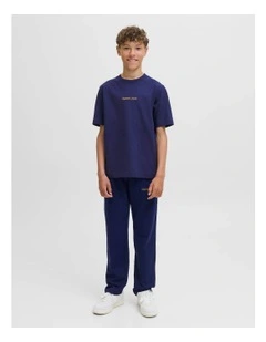 Norrebro Emb Short Sleeve Crew Neck T-Shirt in Ocean Cavern