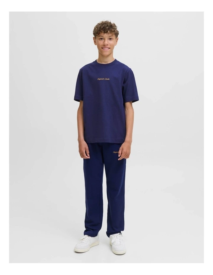 Norrebro Emb Short Sleeve Crew Neck T-Shirt in Ocean Cavern image 1
