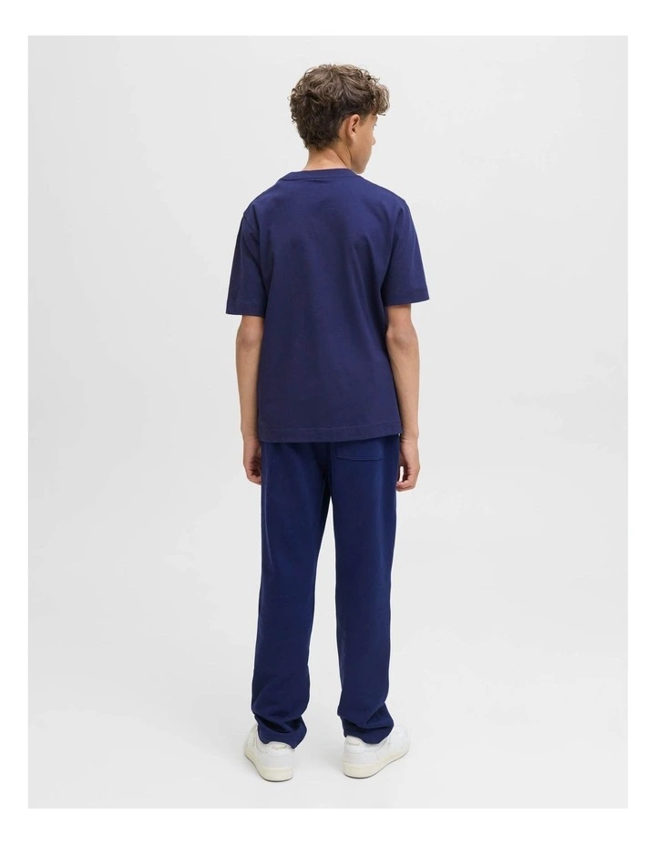 Norrebro Emb Short Sleeve Crew Neck T-Shirt in Ocean Cavern image 2