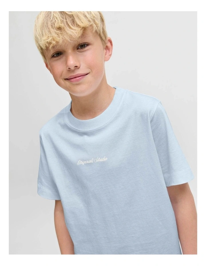 Norrebro Short Sleeve Crew Neck T-shirt in Skyway image 1