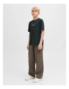 Norrebro Emb Short Sleeve Crew Neck T-Shirt in Forest River