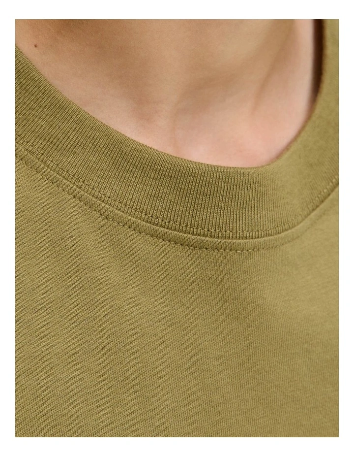 Norrebro Emb Short Sleeve Crew Neck T-Shirt in Olive Drab image 6