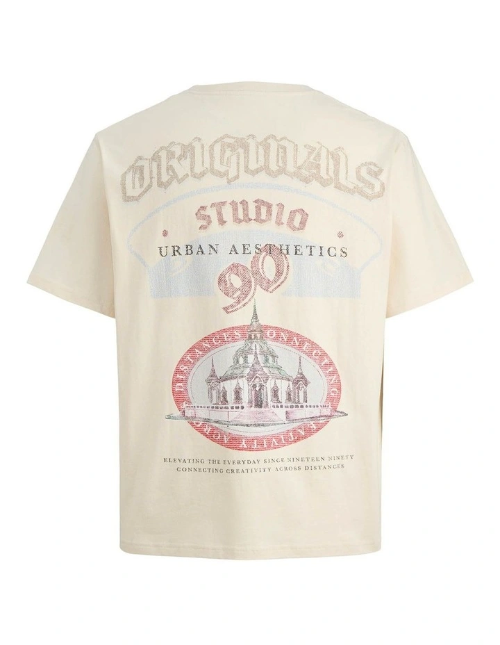 Meadows Graphic Back Short Sleeve T-Shirt in Antique White image 2
