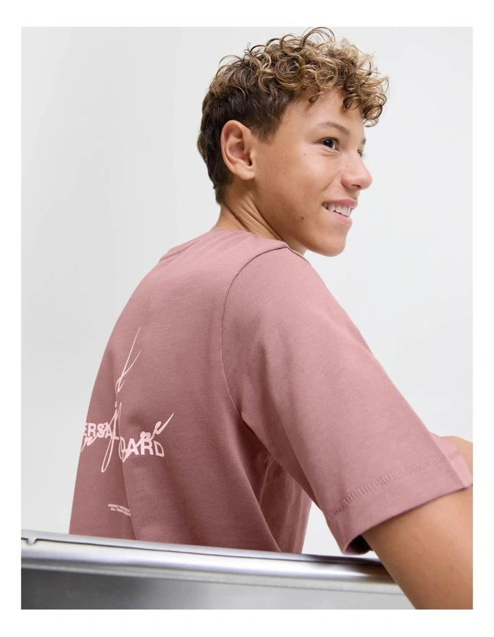 Jcocover Script Back T-Shirt in Grape Shake image 5