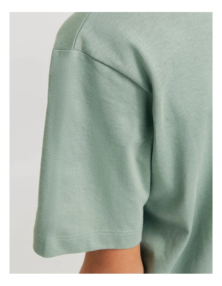 Caleb Varsity Short Sleeve O-Neck T-Shirt in Iceberg Green image 6