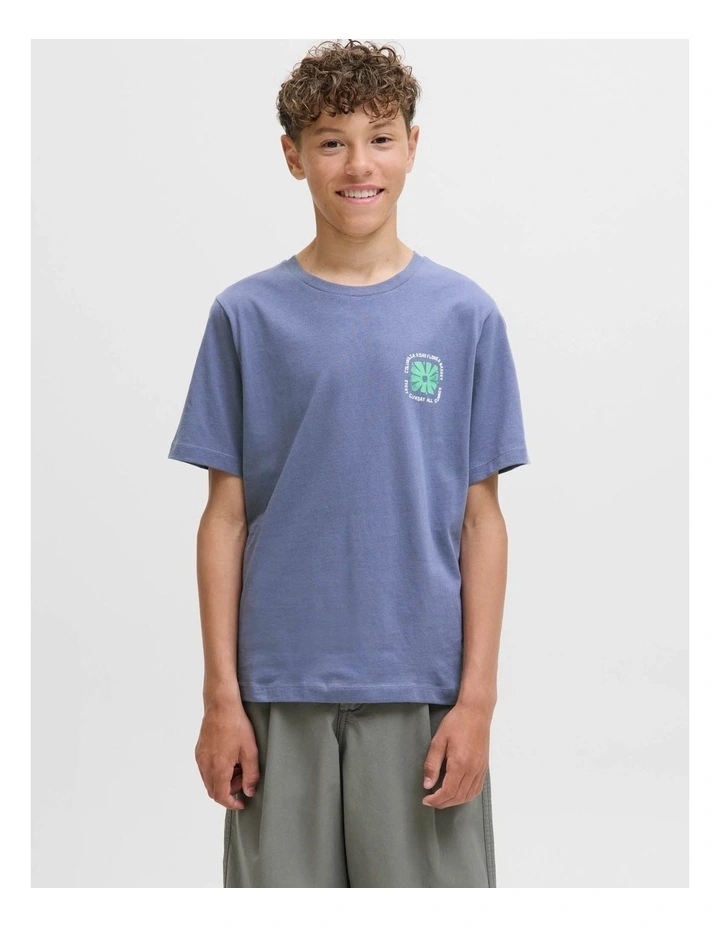 Flower Market Short Sleeve T-Shirt in Nightshadow Blue image 3