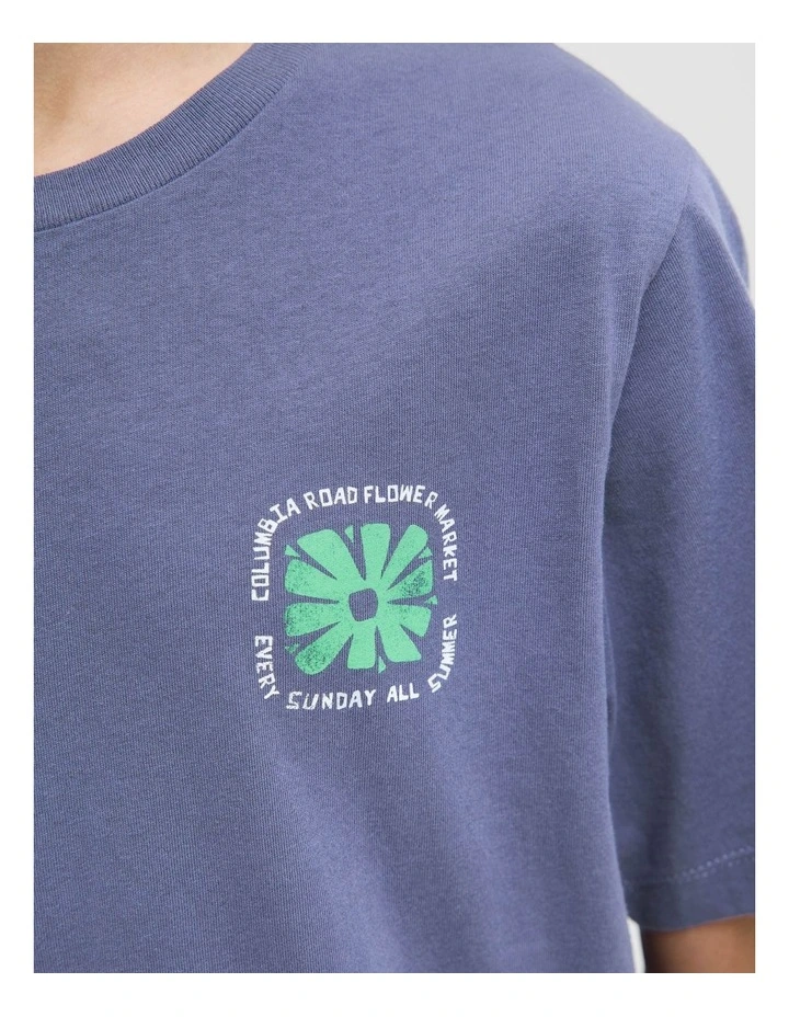 Flower Market Short Sleeve T-Shirt in Nightshadow Blue image 5