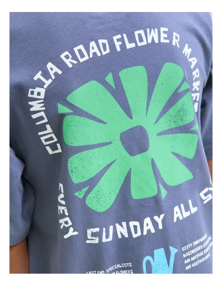 Flower Market Short Sleeve T-Shirt in Nightshadow Blue image 6