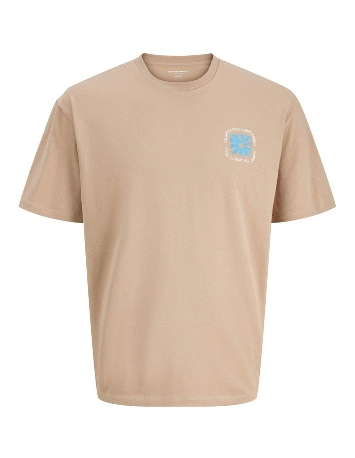 Flower Market Short Sleeve T-shirt in Stucco image 1