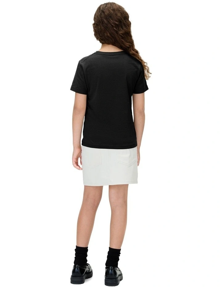 Monogram Short Sleeve T-shirt (8-16 Years) in Black image 2