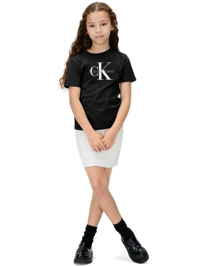 Monogram Short Sleeve T-shirt (8-16 Years) in Black image 4