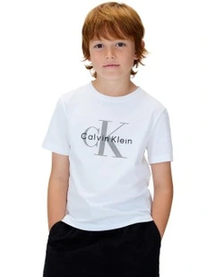 Monogram Short Sleeve T-shirt (8-16 Years) in Bright White