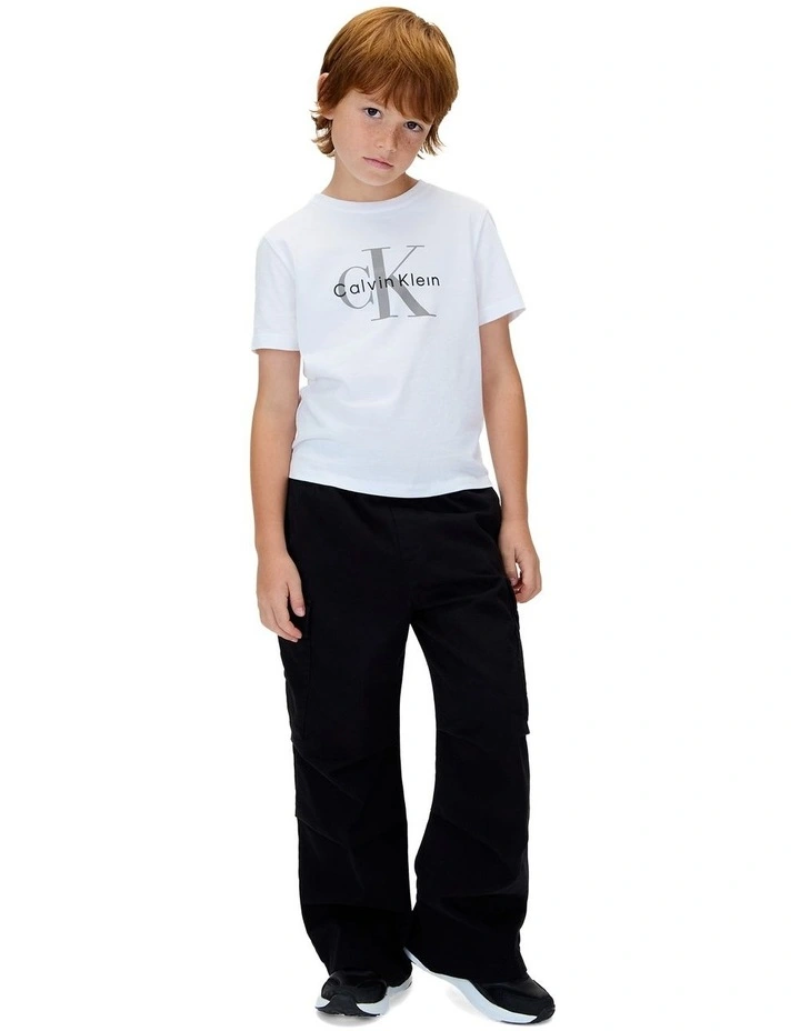 Monogram Short Sleeve T-shirt (8-16 Years) in Bright White image 4