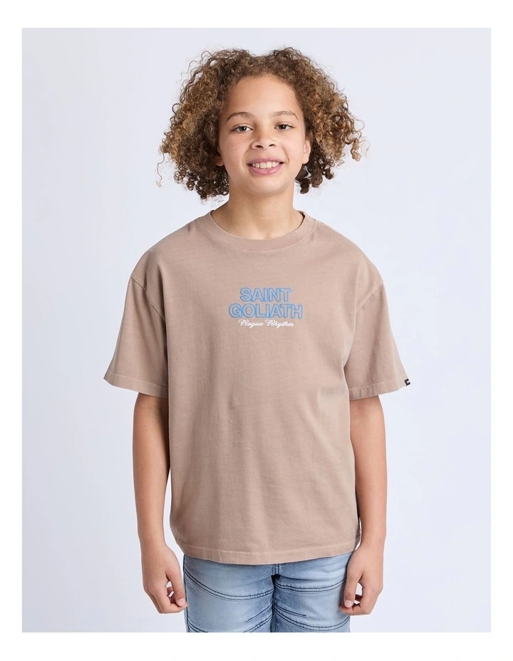 Sound Wave Tee (8-16 Years) in Brown image 1