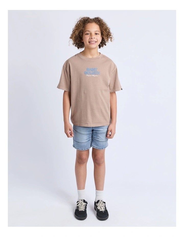 Sound Wave Tee (8-16 Years) in Brown image 3