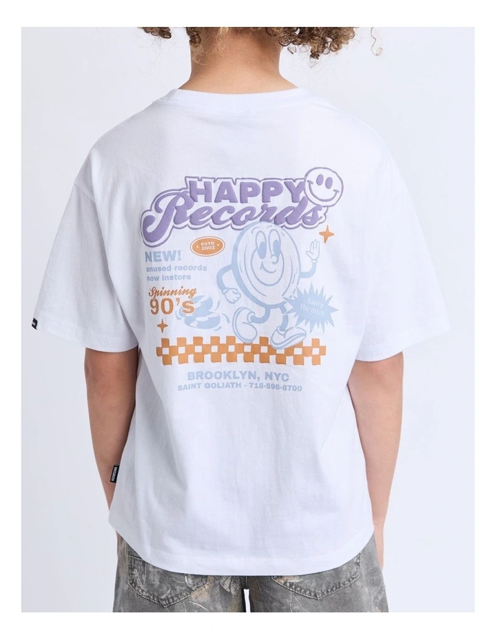 Happy Records Tee (8-16 Years) in White image 5
