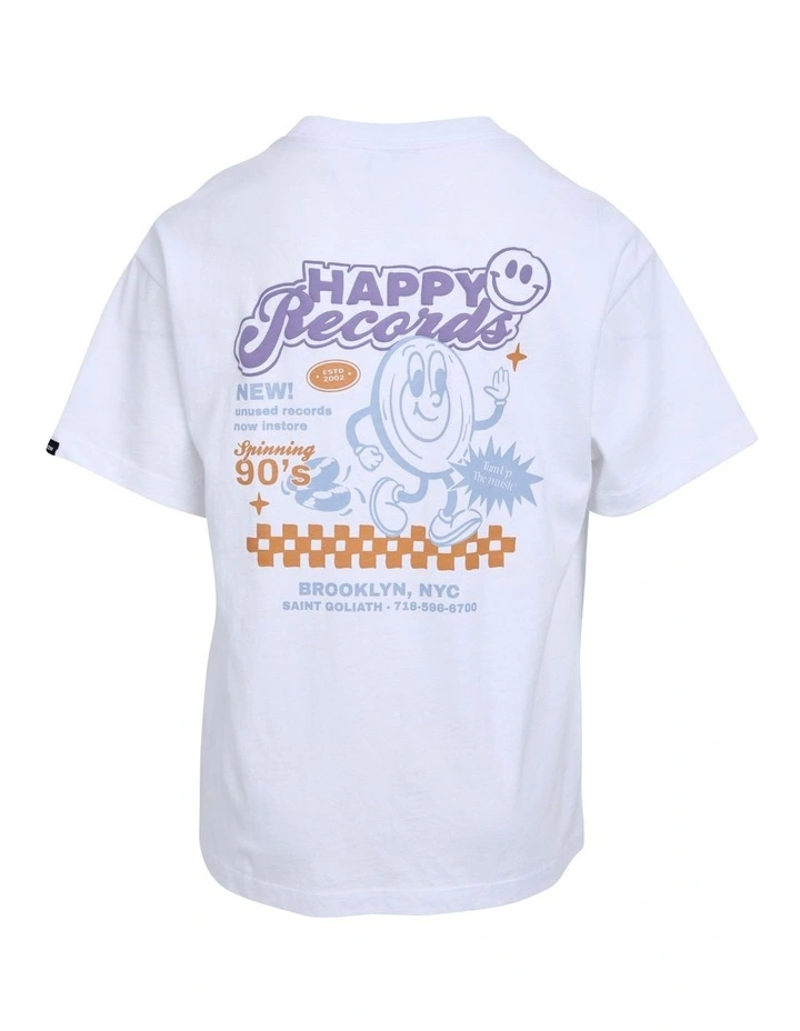 Happy Records Tee (8-16 Years) in White image 7