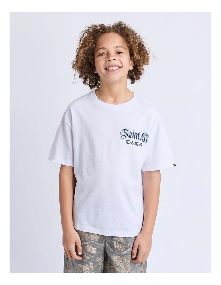 Turntable Tee (8-16 Years) in White image 1