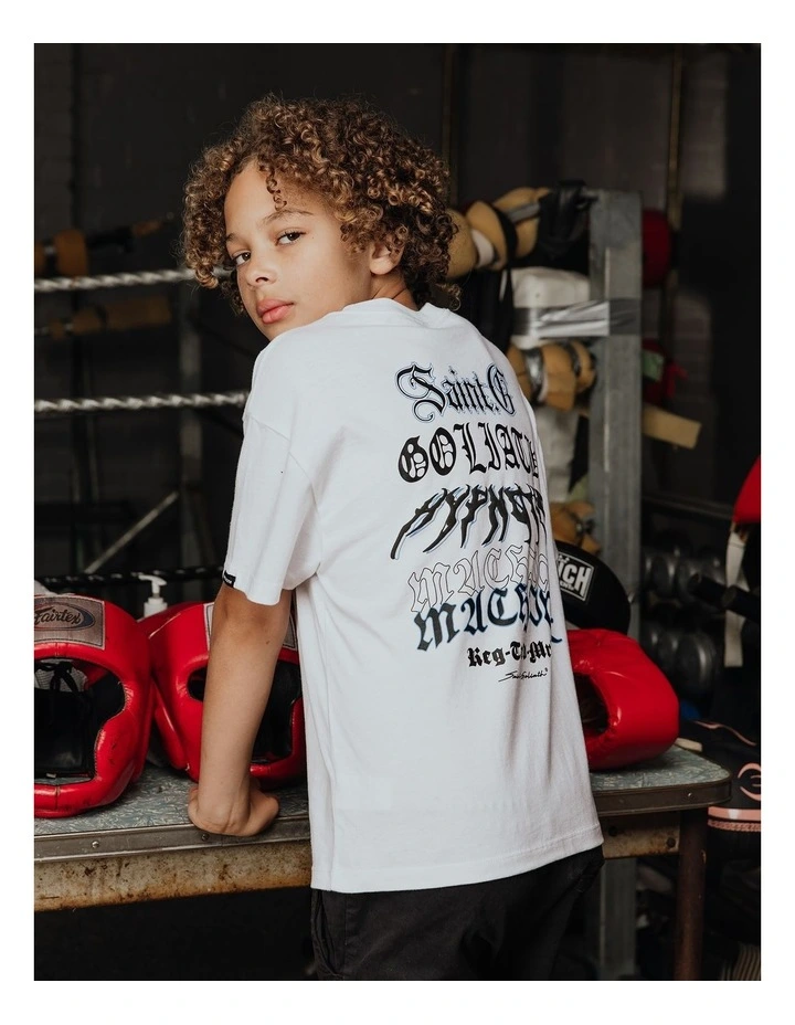 Turntable Tee (8-16 Years) in White image 2