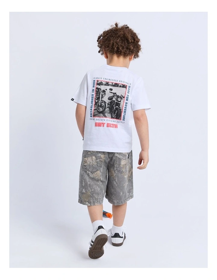 Rumble Tee (3-7 Years) in White image 2