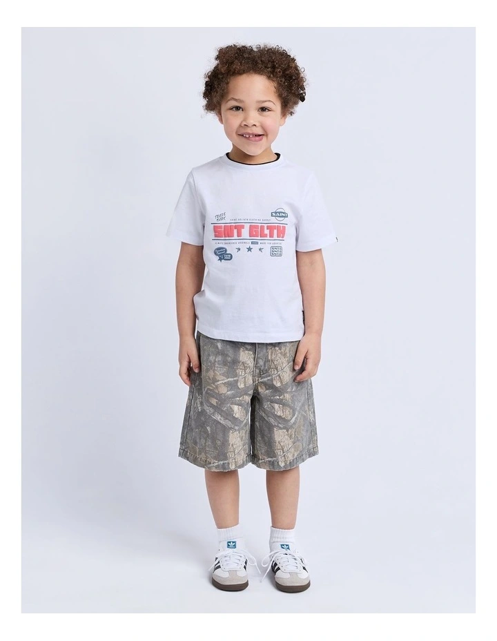 Rumble Tee (3-7 Years) in White image 3
